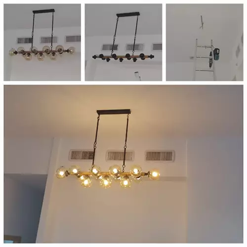 התקנת גוף תאורה בבית